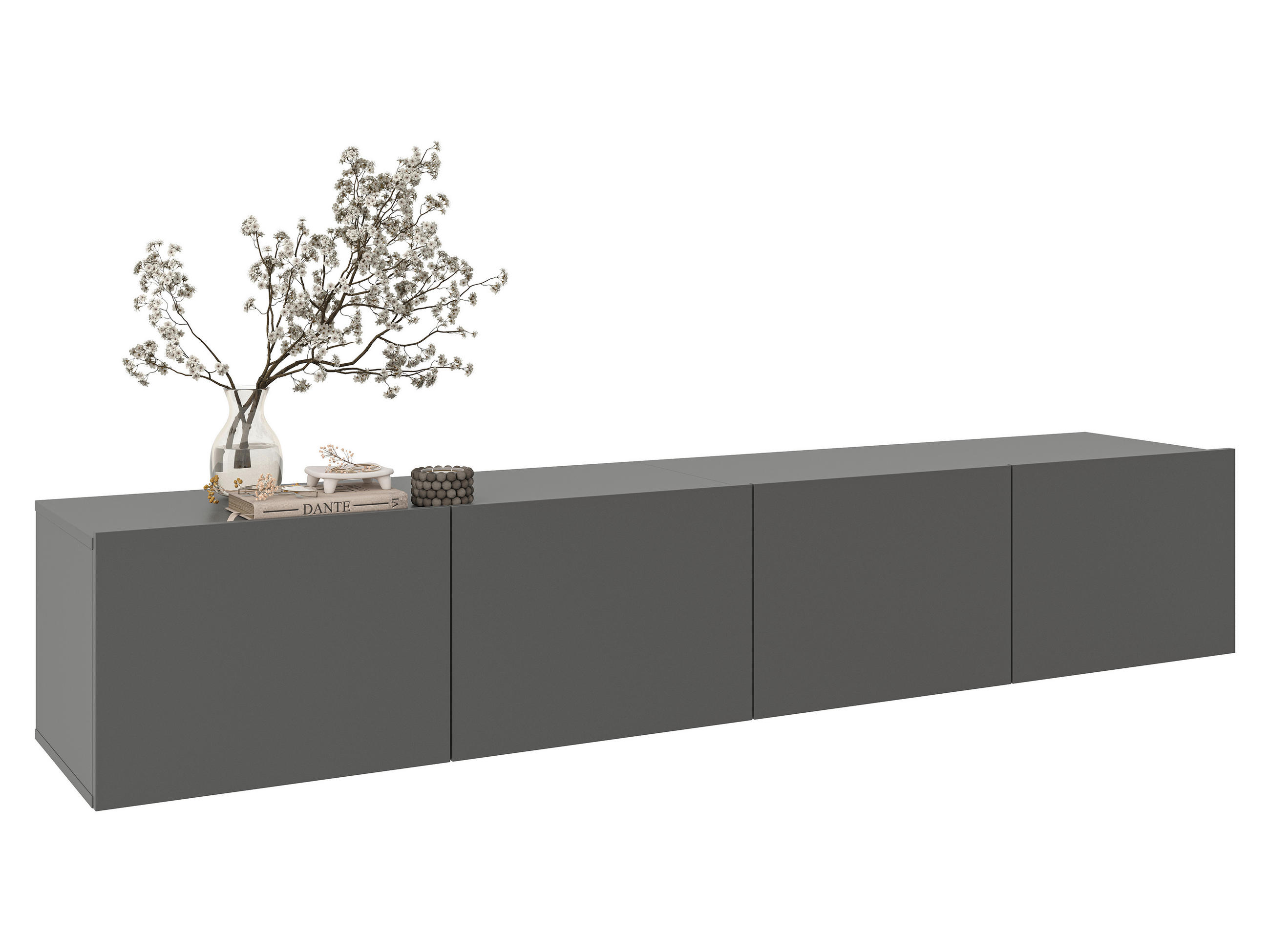 LOWBOARD  in 200/36,7/42 cm  - Anthrazit, Design, Holzwerkstoff (200/36,7/42cm) - Hom`in