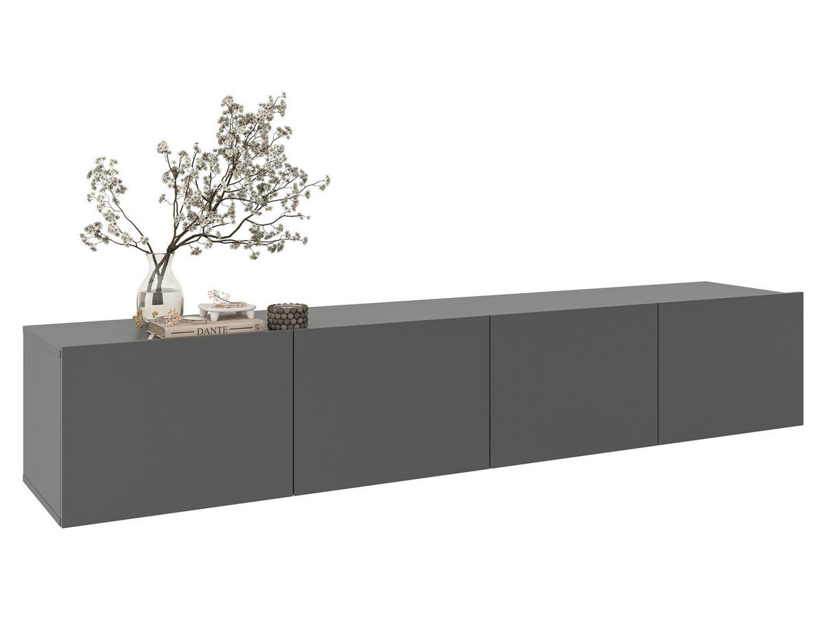 LOWBOARD  in 200/36,7/42 cm  - Anthrazit, Design, Holzwerkstoff (200/36,7/42cm) - Hom`in