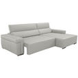 ECKSOFA DUA in Echtleder Beige  293/170 cm  - Chromfarben/Beige, Design, Leder/Metall (293/170cm) - Novel