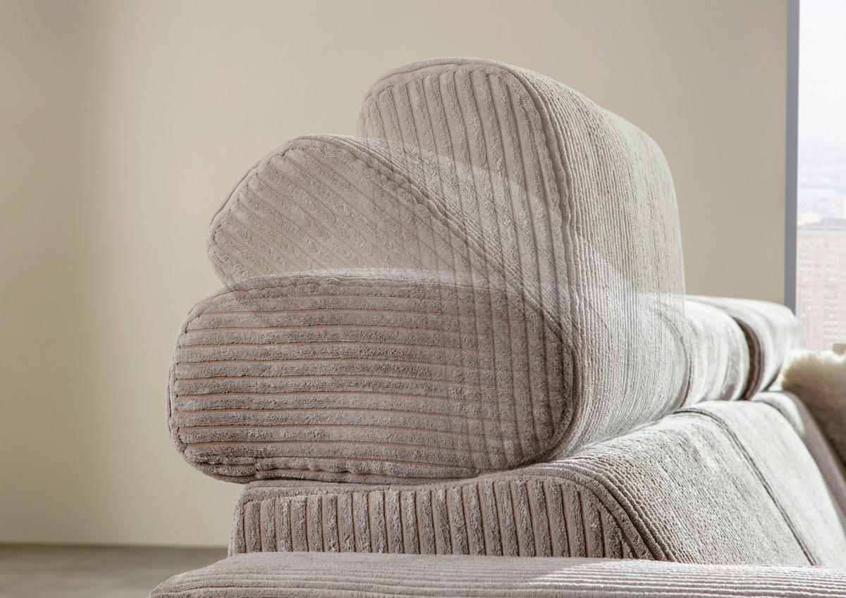 ECKSOFA  in Cord Taupe  257/170 cm  - Taupe/Schwarz, KONVENTIONELL, Textil/Metall (257/170cm) - Carryhome