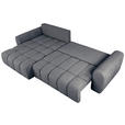 ECKSOFA  in Velours Dunkelgrau  - Dunkelgrau/Schwarz, KONVENTIONELL, Kunststoff/Textil (168/298cm) - Carryhome