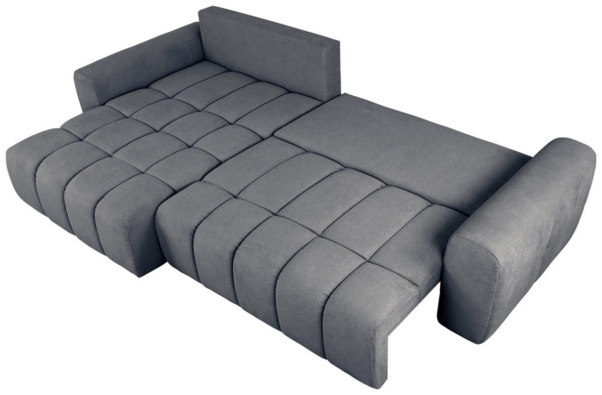 ECKSOFA in Velours Dunkelgrau  - Dunkelgrau/Schwarz, Konventionell, Kunststoff/Textil (168/298cm) - Carryhome