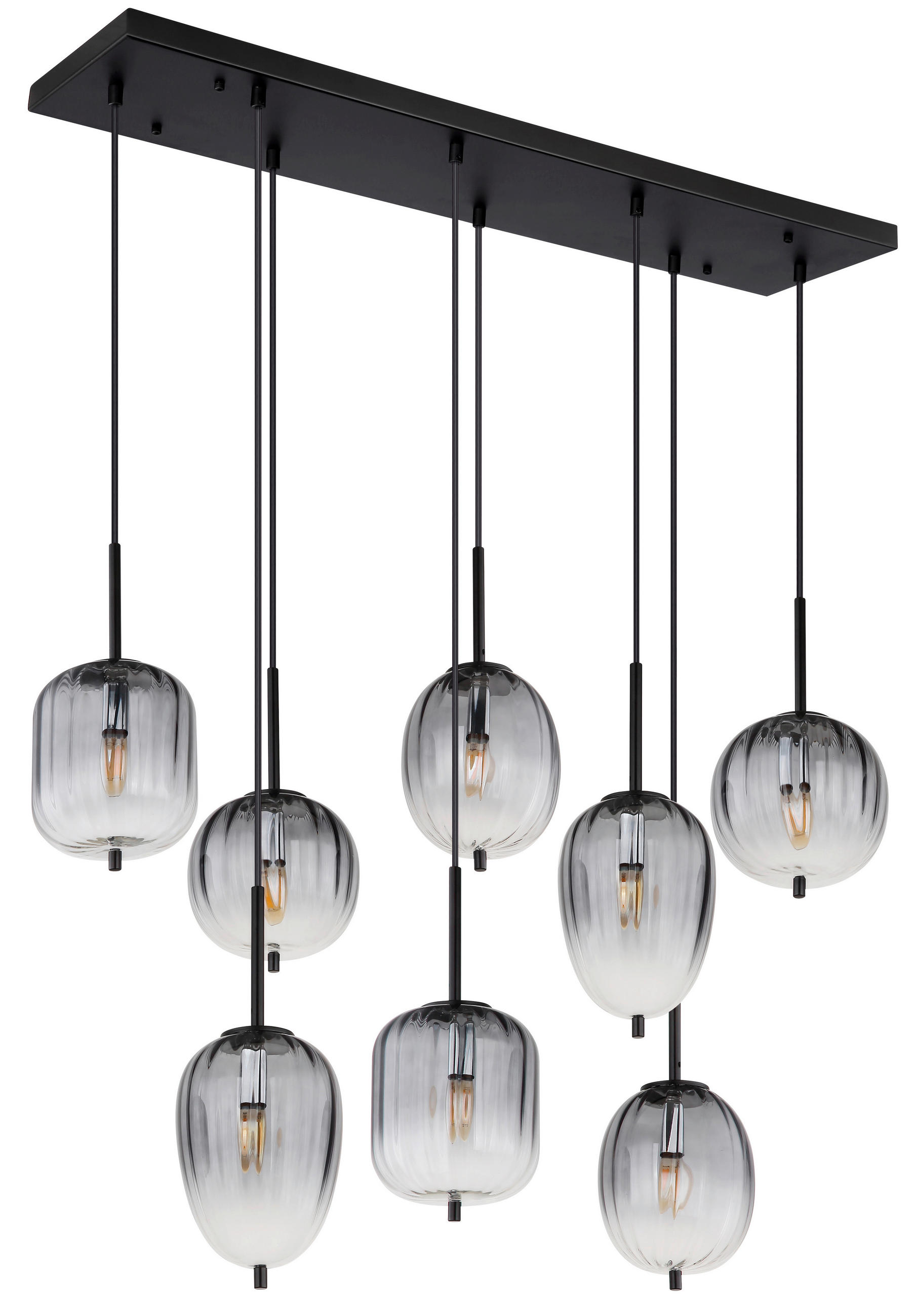 HÄNGELEUCHTE 102,5/32,5/120 cm  - Klar/Schwarz, Design, Glas/Kunststoff (102,5/32,5/120cm)