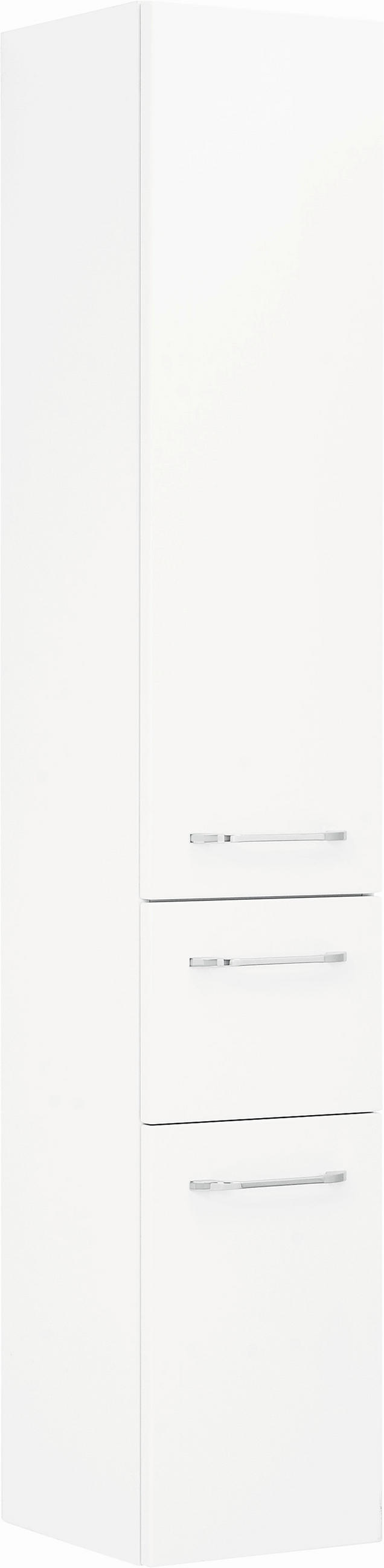 HOCHSCHRANK 30/168/33 cm  - Chromfarben/Weiß, Design, Glas/Holzwerkstoff (30/168/33cm) - Sadena