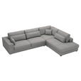 ECKSOFA Grau Cord  - Schwarz/Grau, KONVENTIONELL, Kunststoff/Textil (314/250cm) - Carryhome