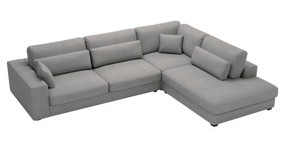 ECKSOFA Grau Cord  - Schwarz/Grau, KONVENTIONELL, Kunststoff/Textil (314/250cm) - Carryhome