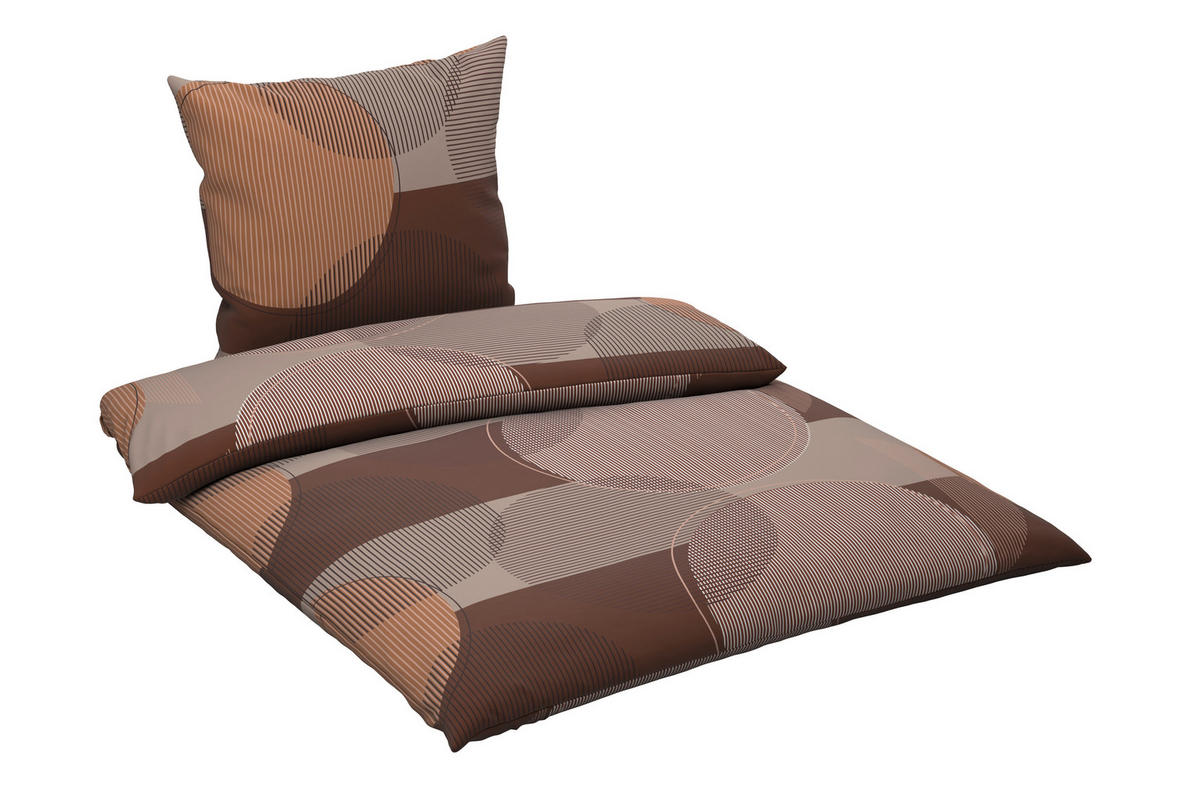 BETTWÄSCHE 2-teilig Flanell 155/220 cm  - Braun, Textil (155/220cm) - Novel