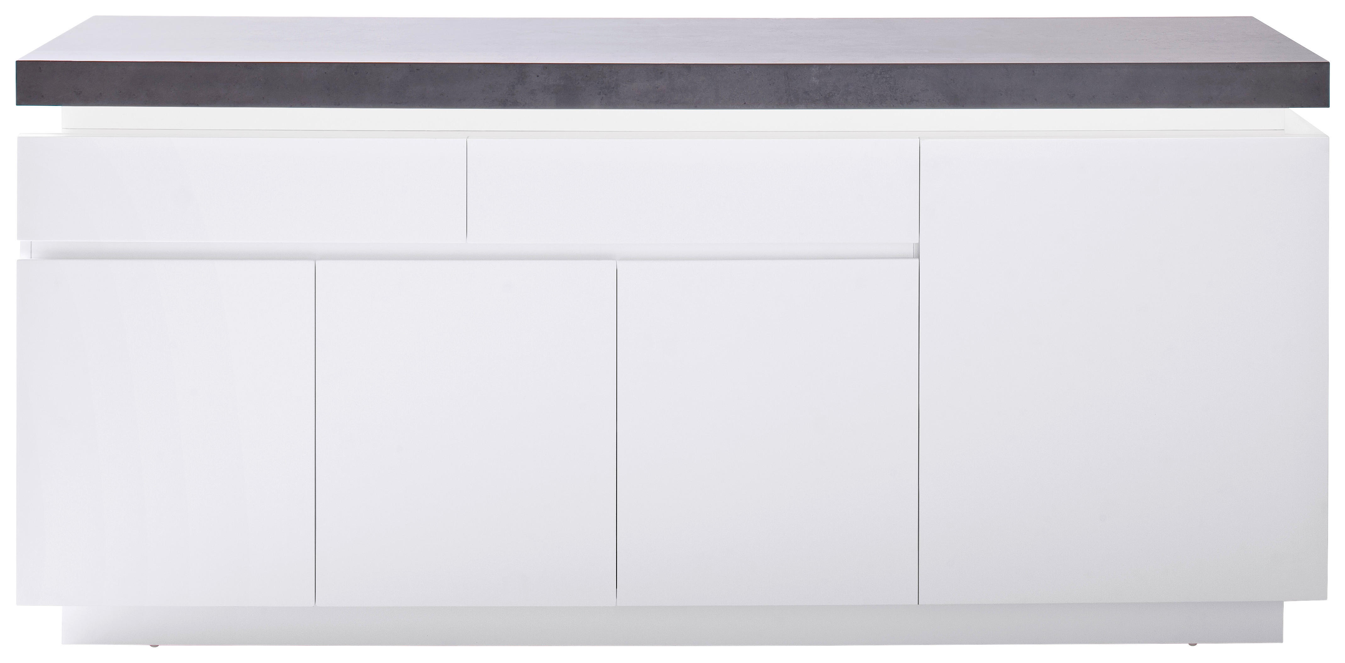 SIDEBOARD Weiß, Dunkelgrau  - Dunkelgrau/Weiß, Design, Holzwerkstoff (175/80/40cm)