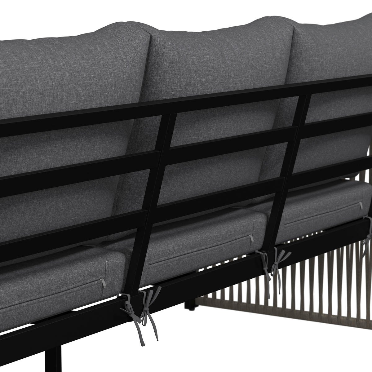 LOUNGESOFA  - Anthrazit/Teakfarben, MODERN, Holz/Metall (190/75.5/73cm) - Ambia Garden