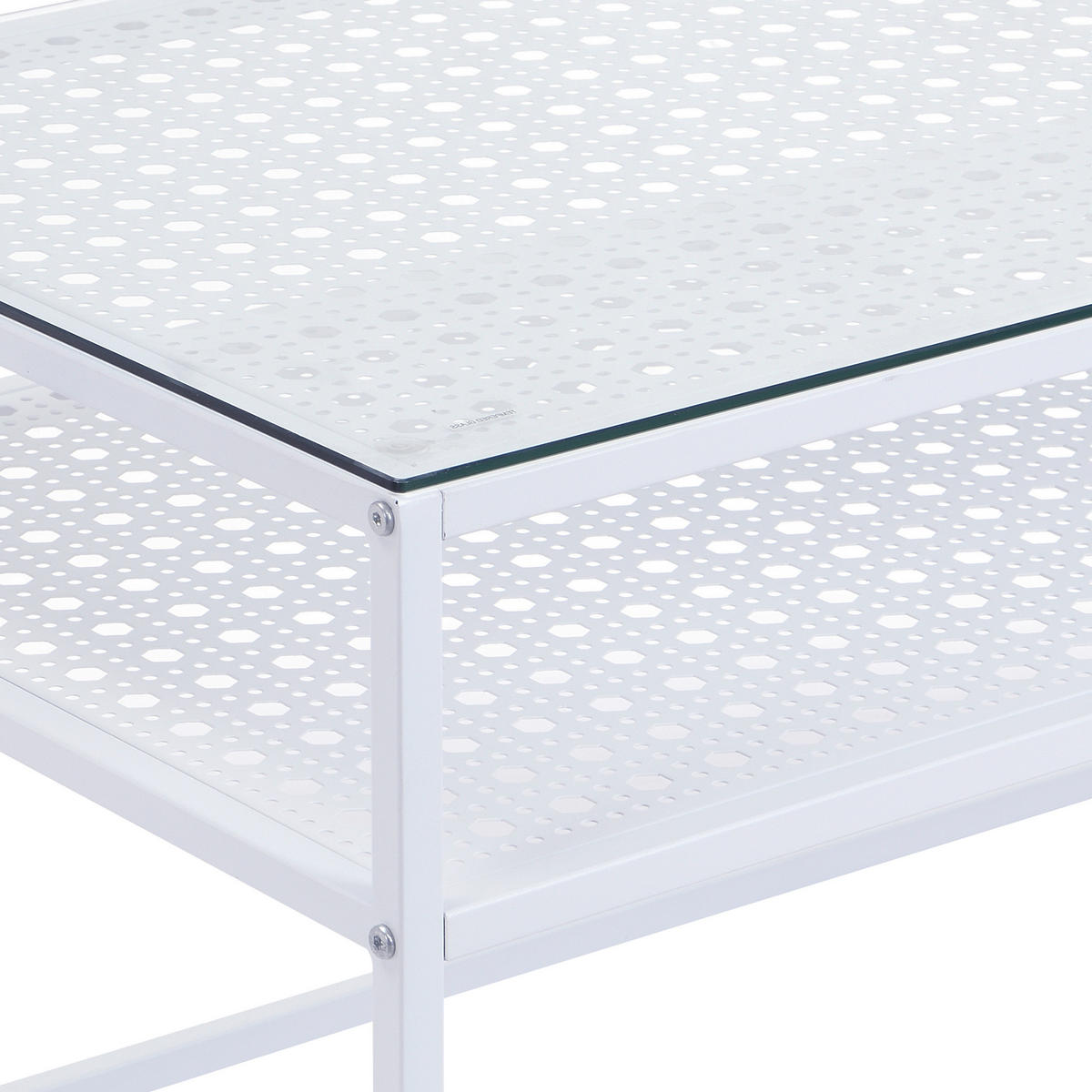 COUCHTISCH in Glas 100/50/45 cm  - Weiß, Design, Glas/Metall (100/50/45cm) - MID.YOU