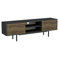 TV-BÄNK 160/50,5/35 cm  - valnötsfärgad/svart, Design, trämaterial (160/50,5/35cm) - Livetastic