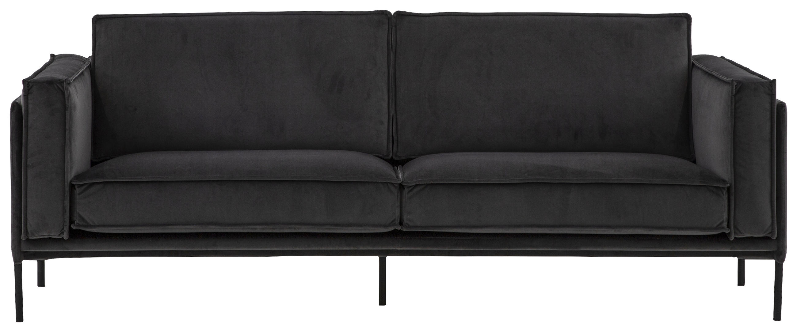 SOFFA i mörkgrå  - mörkgrå/svart, Design, metall/trä (220/79/91cm) - Welnova