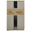 HIGHBOARD Grau, Buchefarben  90/131/40 cm  - Buchefarben/Schwarz, KONVENTIONELL, Glas/Holzwerkstoff (90/131/40cm) - Venda
