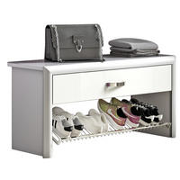 GARDEROBENBANK 109/50/35 cm  - Chromfarben/Weiss, Design, Glas/Holzwerkstoff (109/50/35cm) - Dieter Knoll