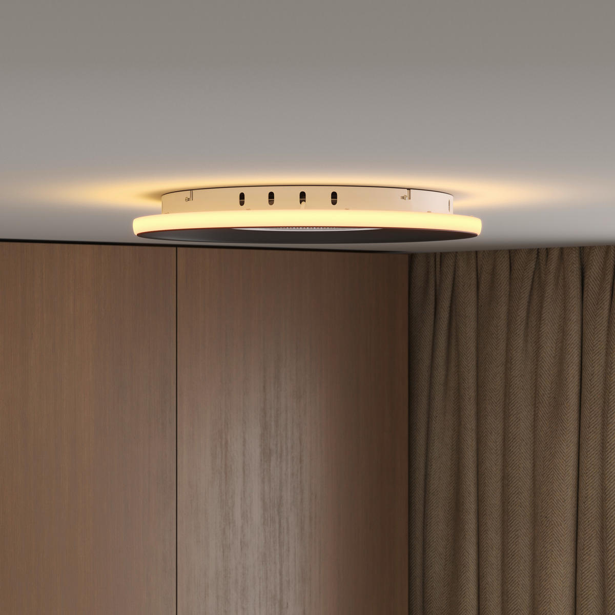 LED-DECKENLEUCHTE 50/5,5 cm   - Schwarz/Weiß, Trend, Kunststoff/Metall (50/5,5cm) - Novel