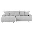 ECKSOFA  in Flachgewebe Greige  - Greige/Schwarz, KONVENTIONELL, Kunststoff/Textil (175/276cm) - Carryhome