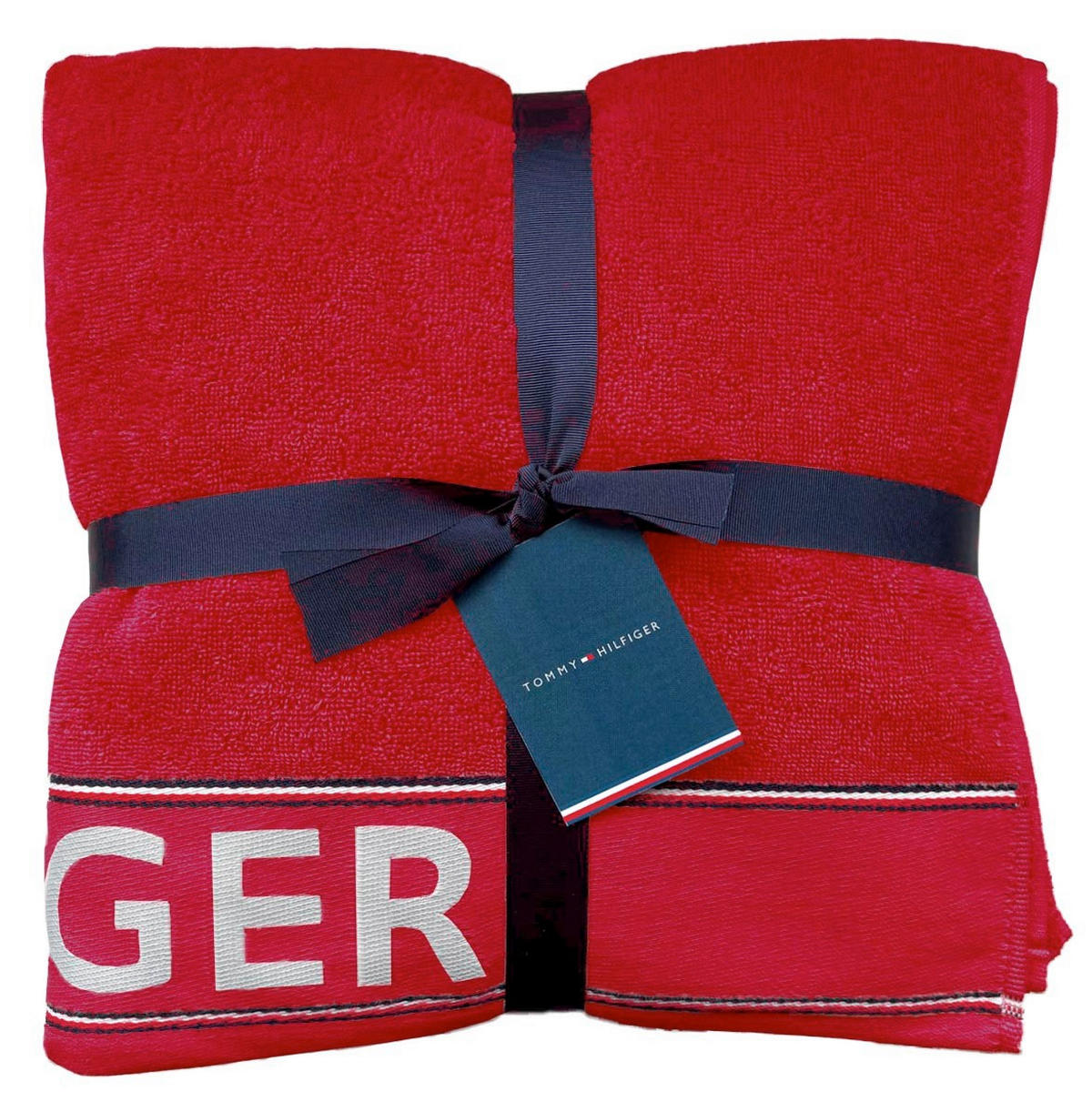 FROTTIERSET Degree Rot 5-teilig  - Rot, Basics, Textil (70/130cm) - Tommy Hilfiger