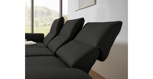 ECKSOFA  in Flachgewebe Anthrazit  175-224/255-365 cm  - Anthrazit/Schwarz, Design, Textil/Metall (175-224/255-365cm) - Dieter Knoll