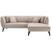 ECKSOFA Beige Lederlook  - Beige/Schwarz, MODERN, Holz/Textil (264/160cm) - Livetastic