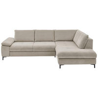 ECKSOFA Flachgewebe Sandfarben  - Sandfarben/Schwarz, Design, Textil/Metall (308/214cm) - Beldomo Speed