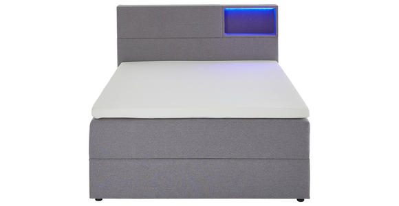 BOXSPRINGBETT 140/200 cm,  in Hellgrau  - Hellgrau/Schwarz, Design, Holz/Textil (140/200cm) - Xora