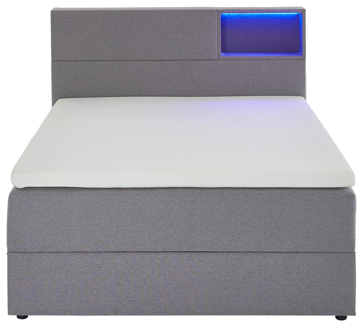BOXSPRINGBETT 140/200 cm,  in Hellgrau  - Hellgrau/Schwarz, Design, Holz/Textil (140/200cm) - Xora