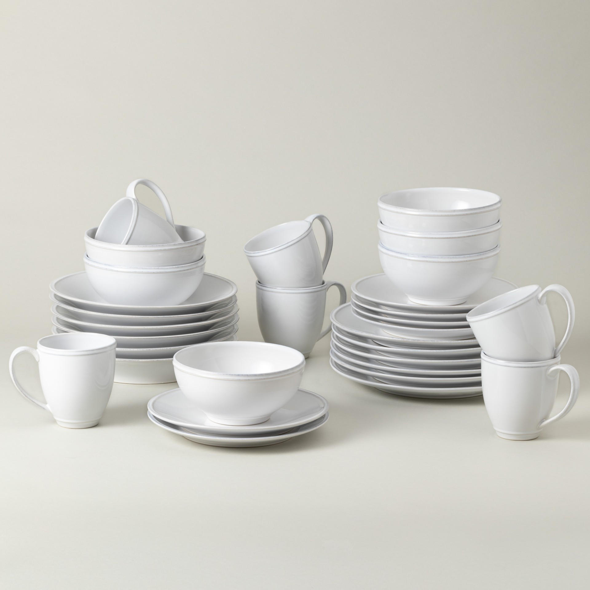 KOMBISERVICE Weiß Hochglanz FRISO 30-teilig 6 Personen  - Weiß Hochglanz, Basics, Keramik - Costa Nova