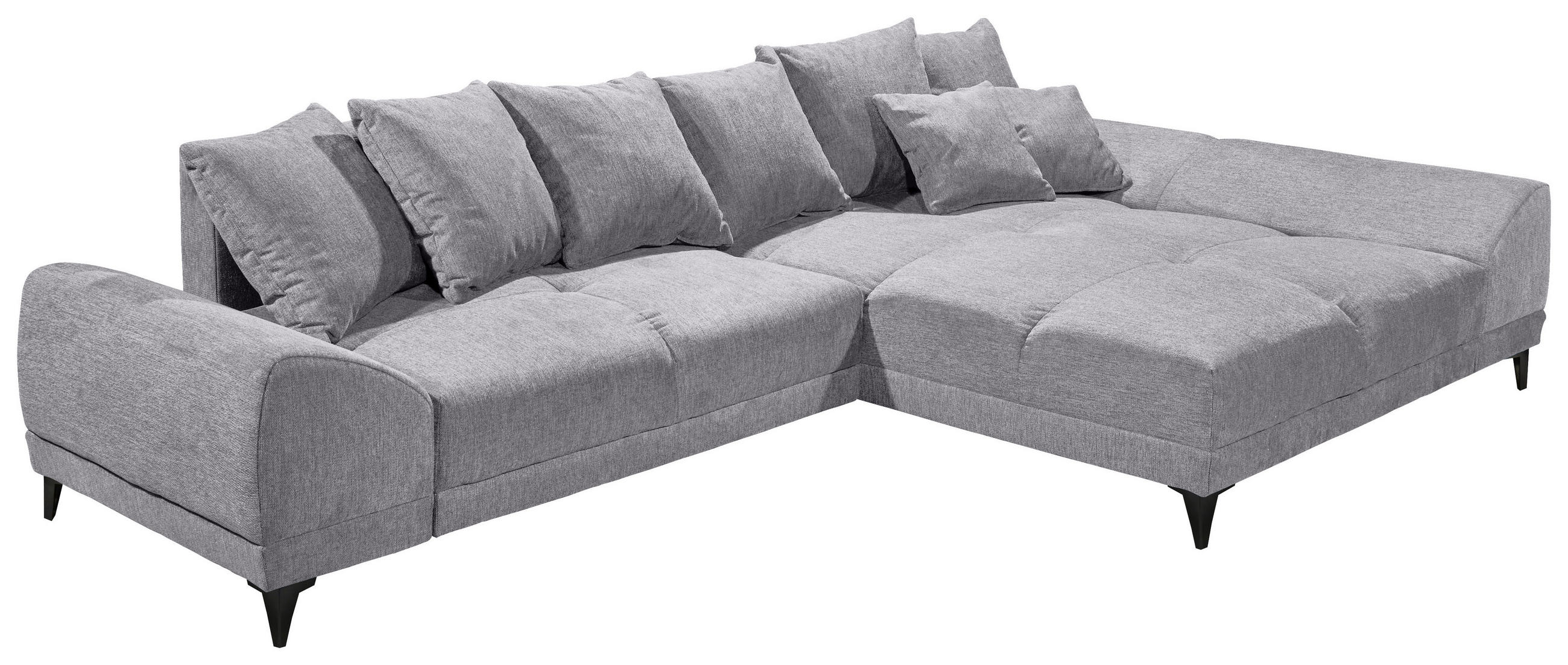 HÖRNSOFFA i vävt tyg ljusgrå  - ljusgrå/svart, Klassisk, textil/plast (310/185cm) - MID.YOU
