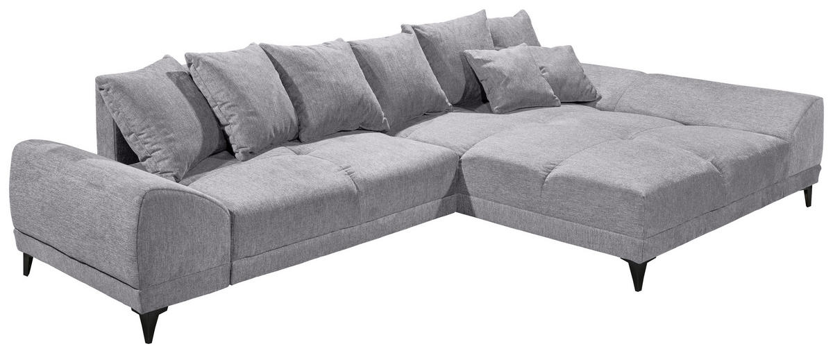 HÖRNSOFFA i vävt tyg ljusgrå  - ljusgrå/svart, Klassisk, textil/plast (310/185cm) - MID.YOU