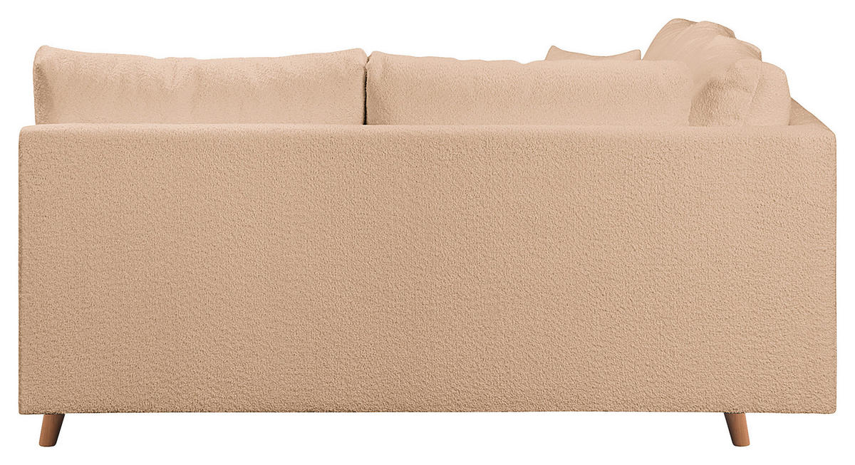 ECKSOFA Ariella Beige Bouclé  - Beige/Naturfarben, Design, Holz/Textil (231/161cm) - Livetastic