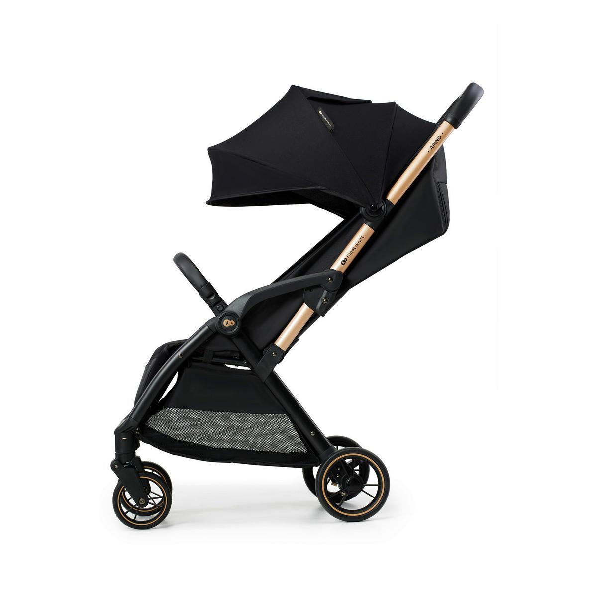 BUGGY Apino  - Goldfarben/Schwarz, Basics (47/99/93cm) - Kinderkraft