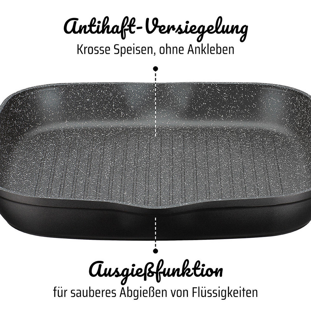 PFANNENSET Gourmet Granit Aluminium 3-teilig  - Schwarz, Basics, Metall - GSW