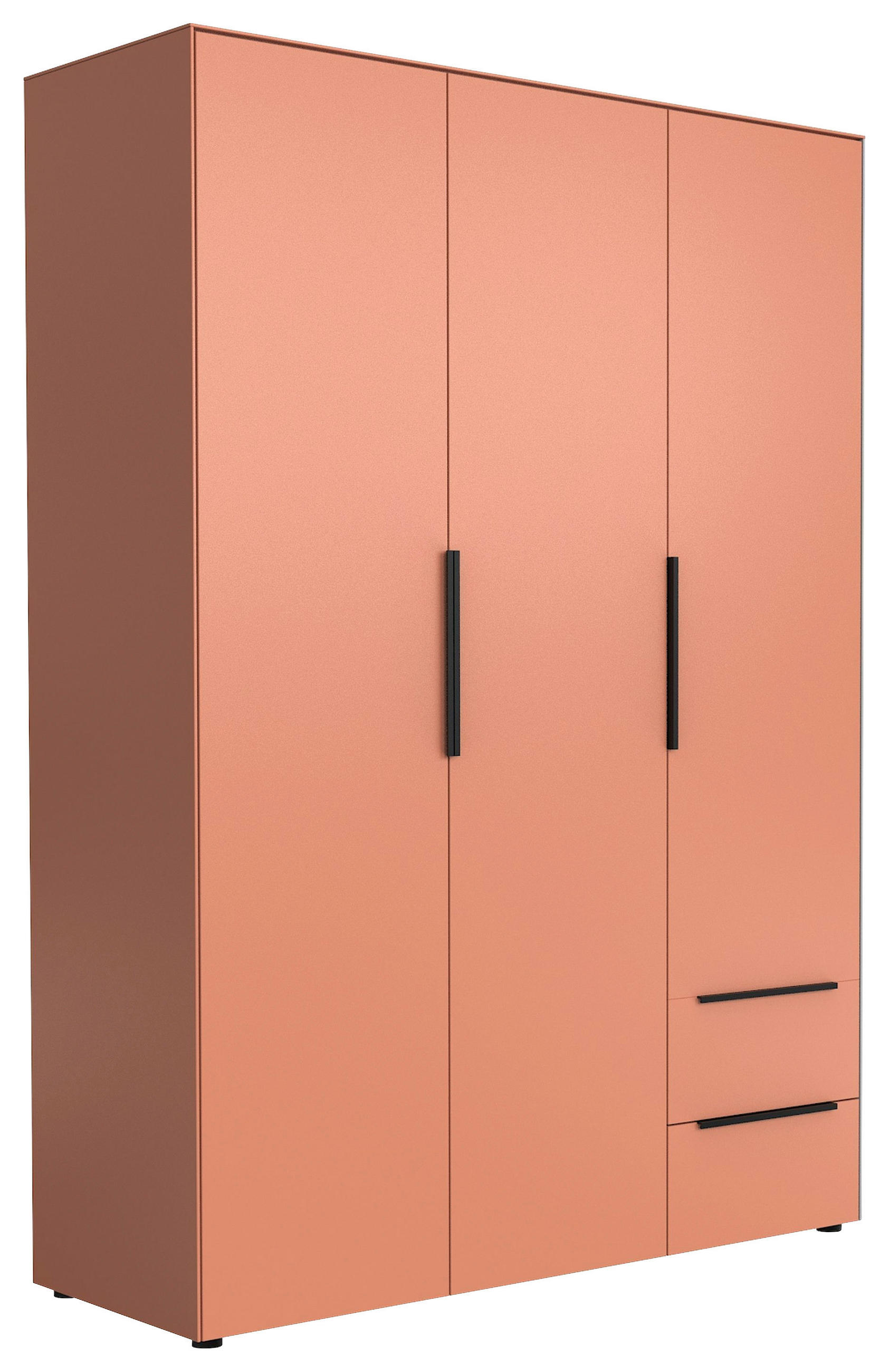 DREHTÜRENSCHRANK 3-türig Rot  - Rot/Schwarz, Design, Holzwerkstoff/Metall (150/212/55cm) - Lomoco