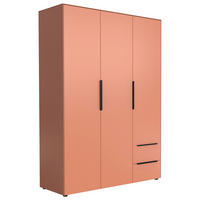 DREHTÜRENSCHRANK 3-türig Rot  - Rot/Schwarz, Design, Holzwerkstoff/Metall (150/212/55cm) - Lomoco