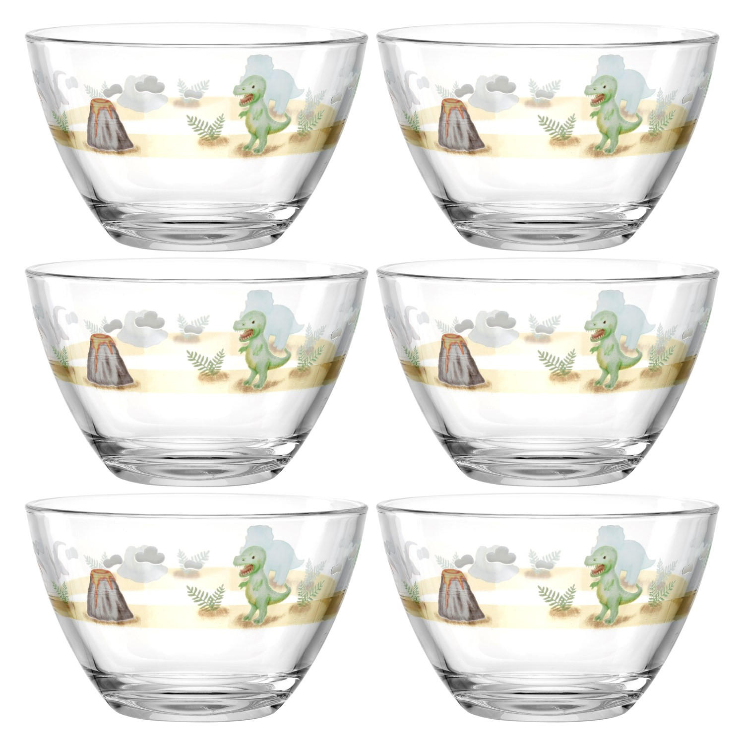 MÜSLISCHALENSET Bambini Aventura 6-teilig  - Trend, Glas (12/7,5/12cm) - Leonardo