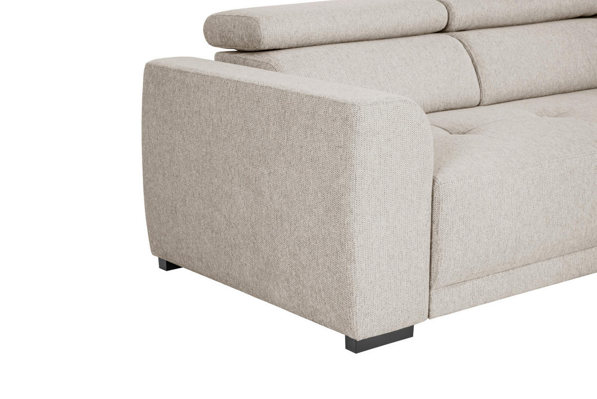ECKSOFA in Struktur Greige  - Greige/Schwarz, Design, Kunststoff/Textil (205/284cm) - MID.YOU