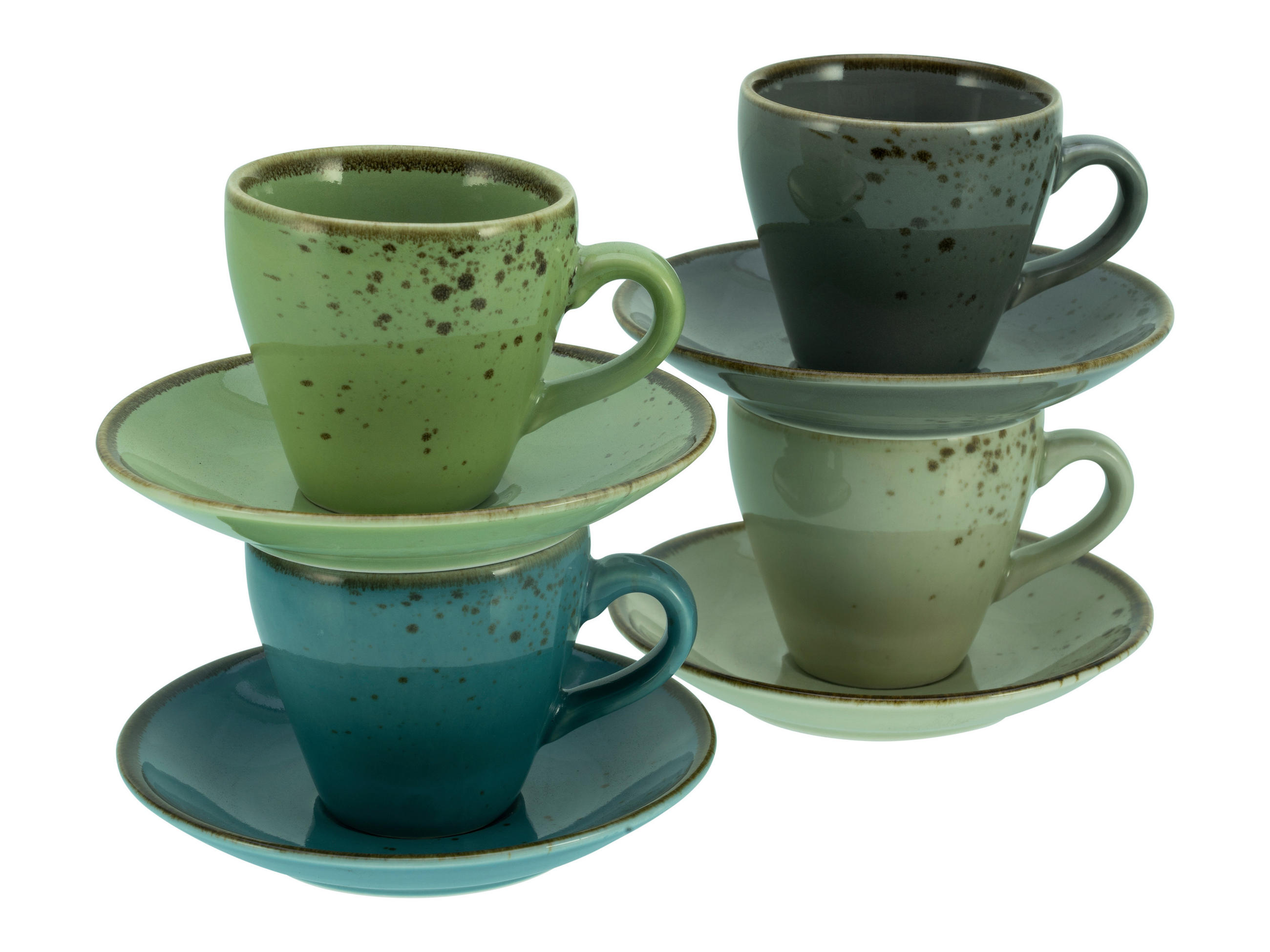 SET MED KOPPAR Nature Collection 8 delar  - beige/grön, Trend, keramik - Creatable