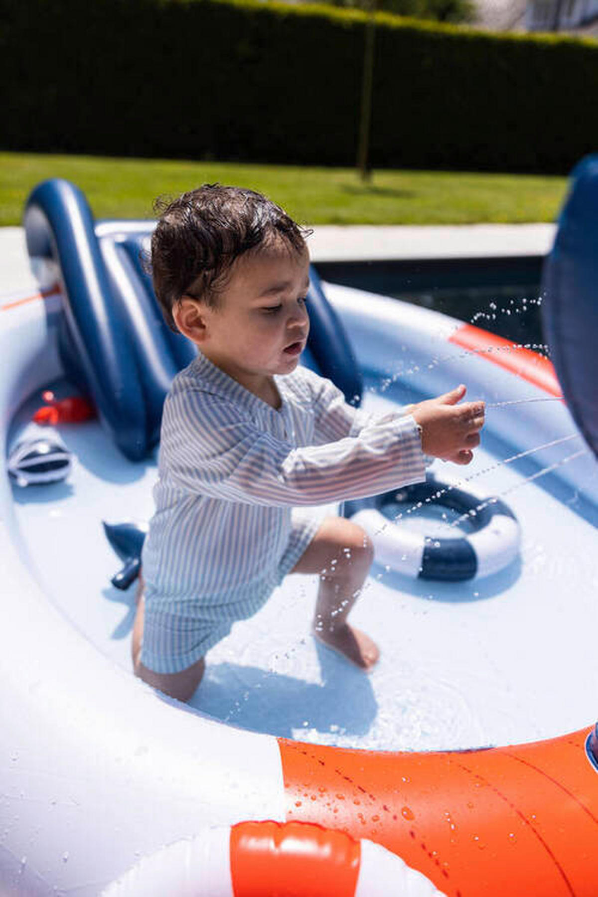 SPIELPOOL Whale Adventure Pool 215/84/156 cm  - Rot/Weiß, Basics, Kunststoff (215/84/156cm)
