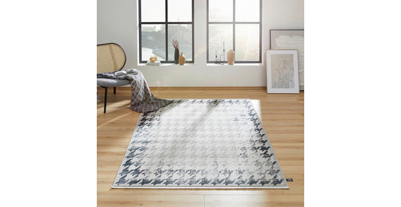 WEBTEPPICH 160/230 cm Houndstooth Border Grau  - Grau, Design, Textil (160/230cm) - Dieter Knoll