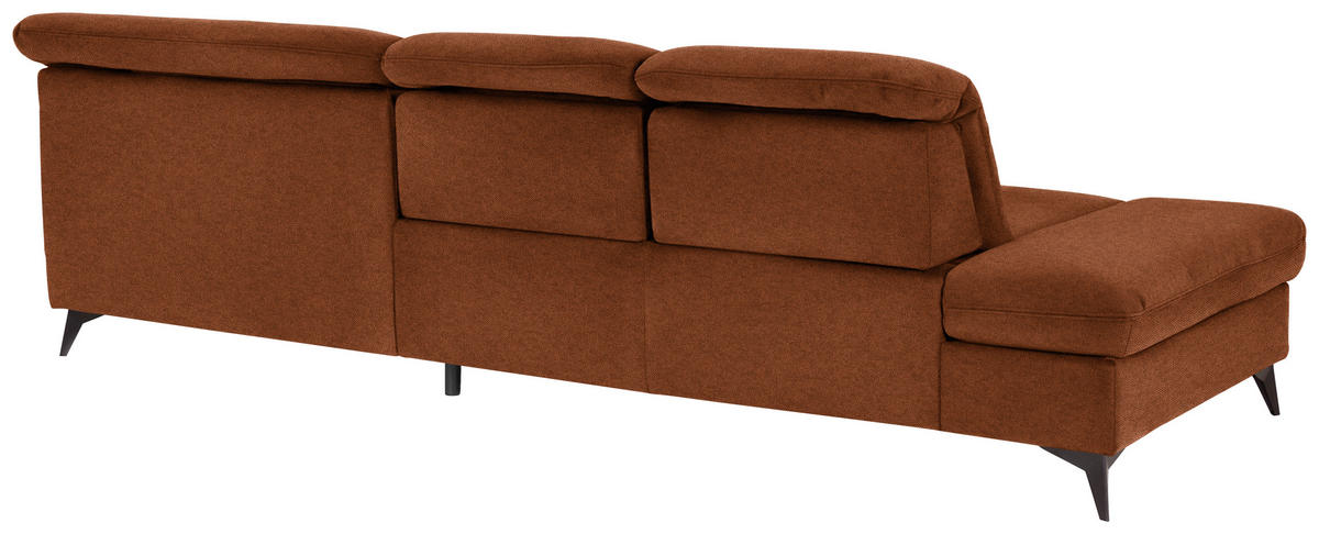 ECKSOFA Chenille Rostfarben  - Rostfarben/Schwarz, Design, Textil/Metall (288/198cm) - Beldomo Style