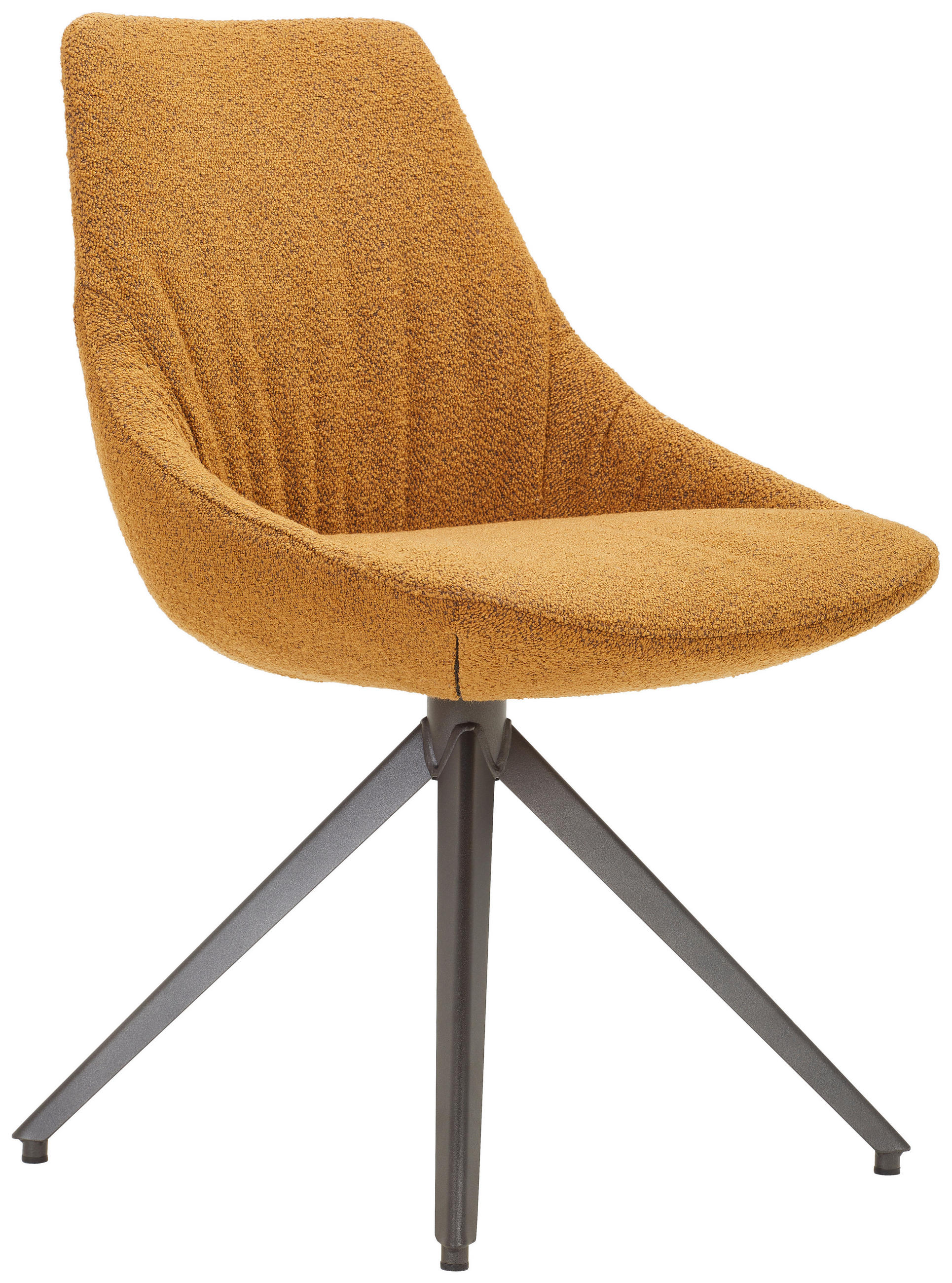 STUHL  Beinauswahl, Lederauswahl, Stoffauswahl, Sitzfläche 360° drehbar Bouclé  Bronzefarben  - Anthrazit/Bronzefarben, Design, Textil/Metall (55/87/62cm) - Bert Plantagie