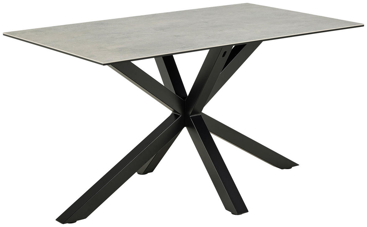 ESSTISCH in Keramik, Metall  - Schwarz/Grau, Trend, Keramik/Metall (135/76/80cm) - MID.YOU