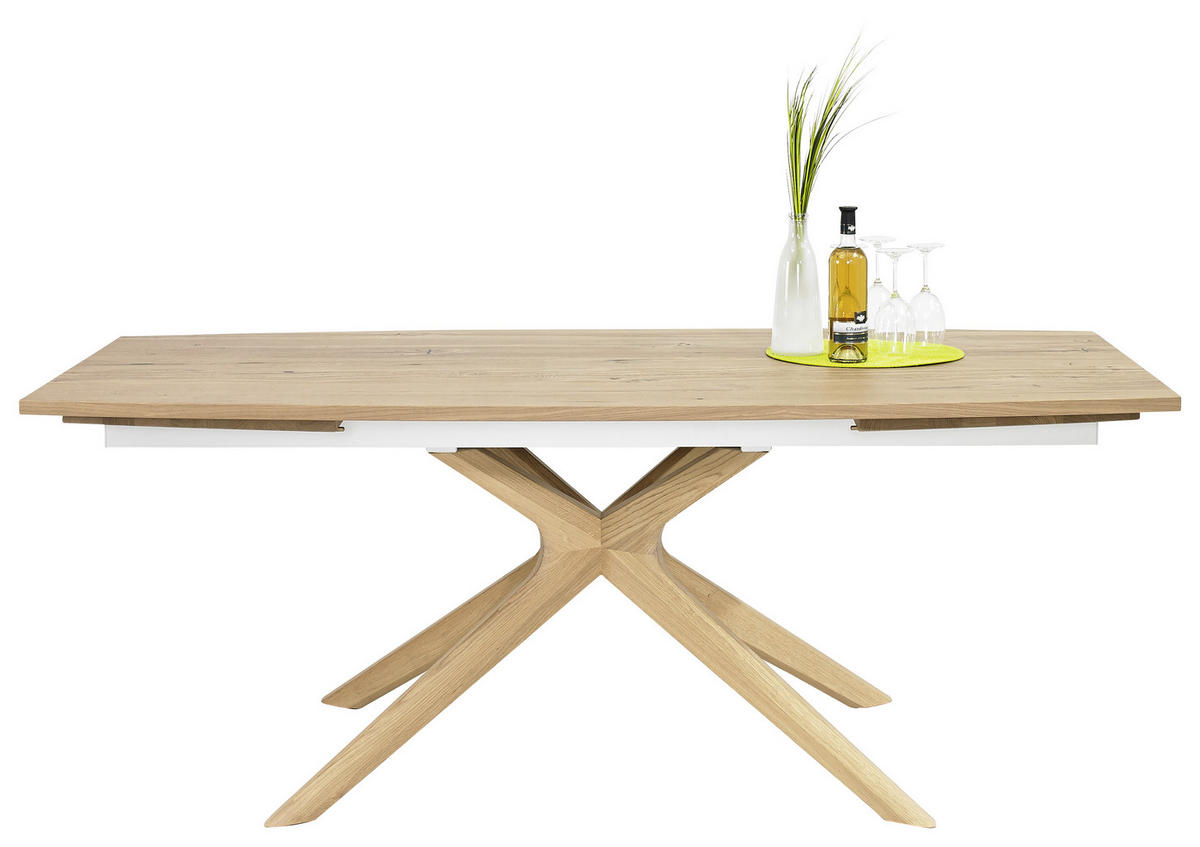 ESSTISCH Altholz, Eiche furniert, massiv bootsförmig Eichefarben  - Eichefarben, Natur, Holz (200/100/76,5cm) - Voglauer