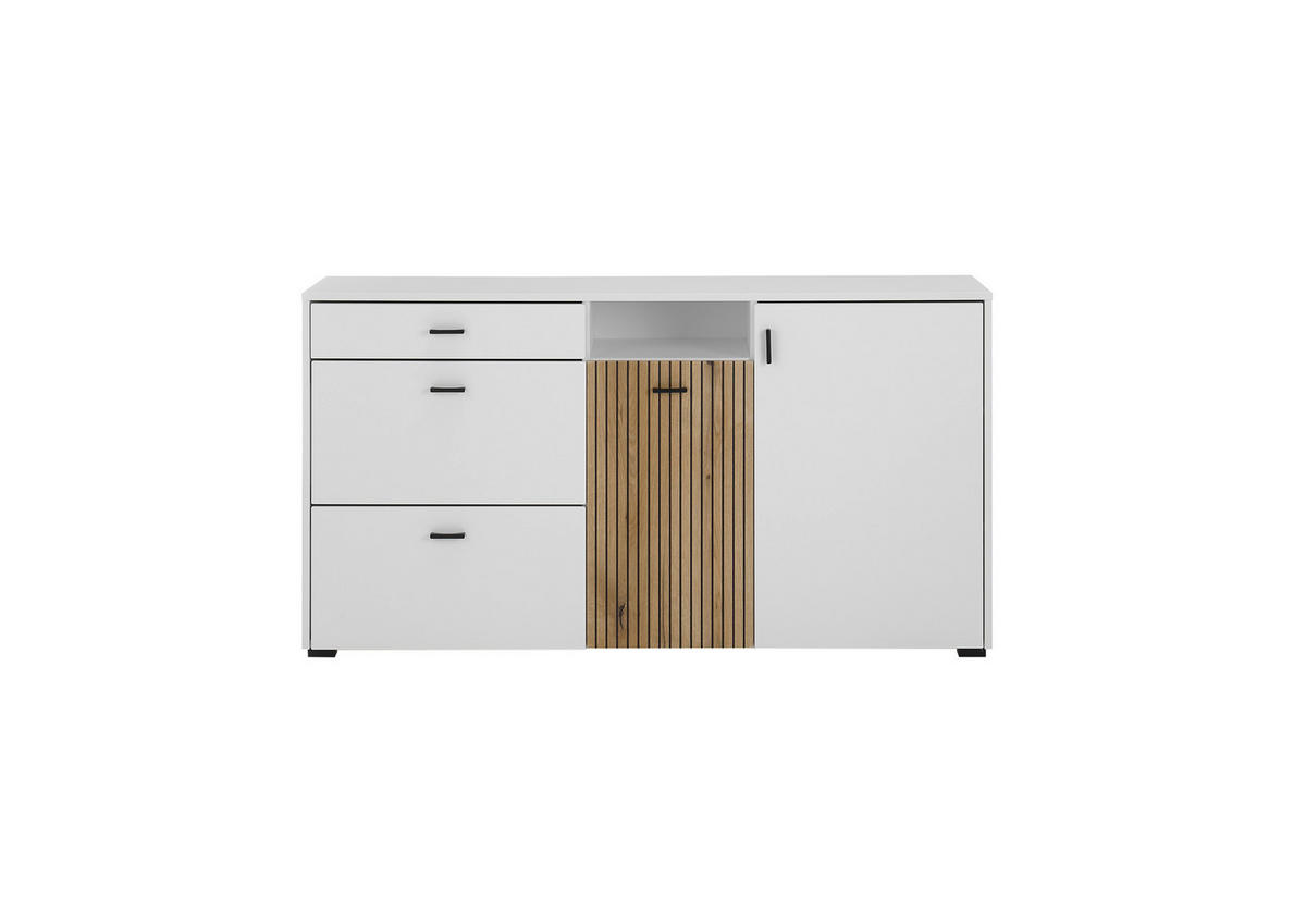 SIDEBOARD  in  - Eichefarben/Schwarz, Design, Holzwerkstoff/Kunststoff (150cm) - MID.YOU