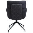 ARMLEHNSTUHL  Stoffauswahl, Sitzfläche 360° drehbar, automatische Rückholfunktion Webstoff  Schwarz  - Schwarz, Design, Textil/Metall (62/92/66cm) - Dieter Knoll
