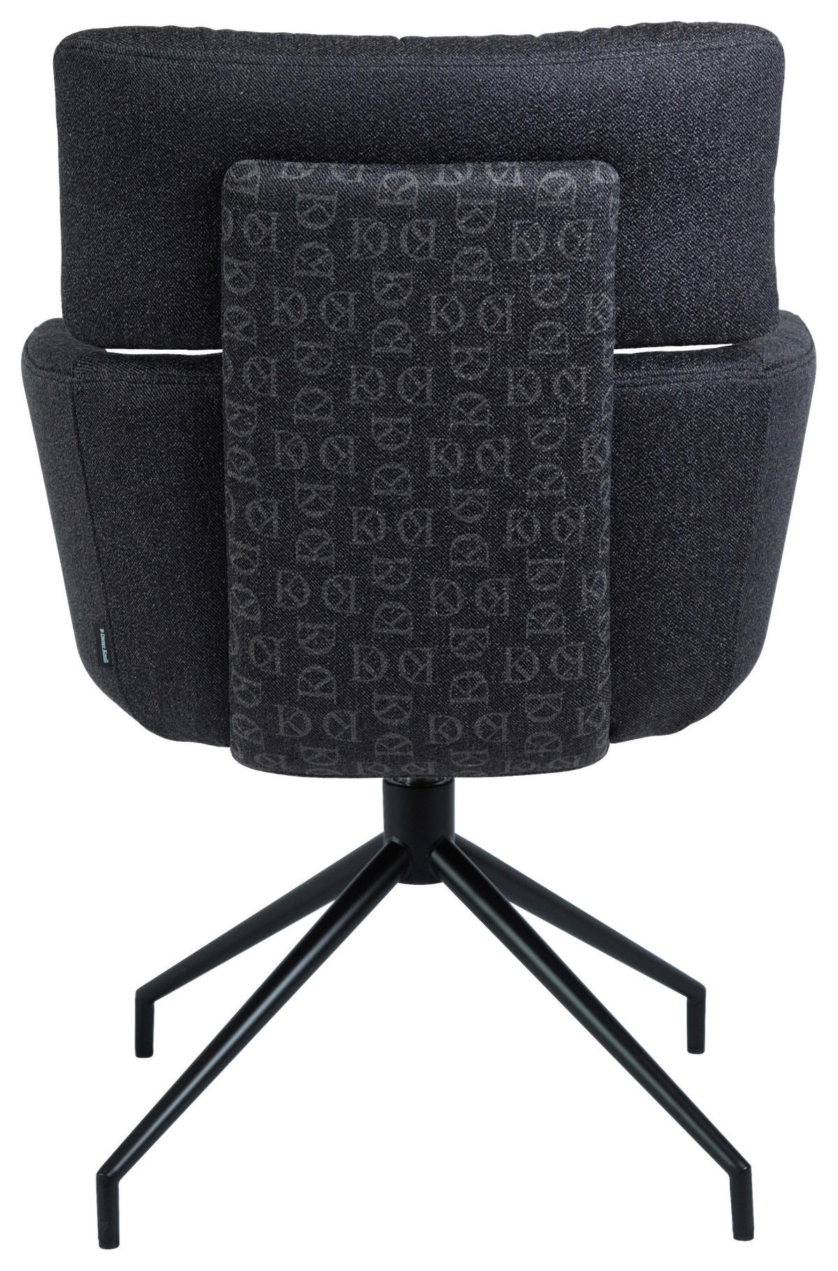 ARMLEHNSTUHL  Stoffauswahl, Sitzfläche 360° drehbar, automatische Rückholfunktion Webstoff  Schwarz  - Schwarz, Design, Textil/Metall (62/92/66cm) - Dieter Knoll