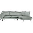 ECKSOFA Hellgrau Samt  - Hellgrau/Schwarz, Design, Textil/Metall (241/200cm) - Carryhome