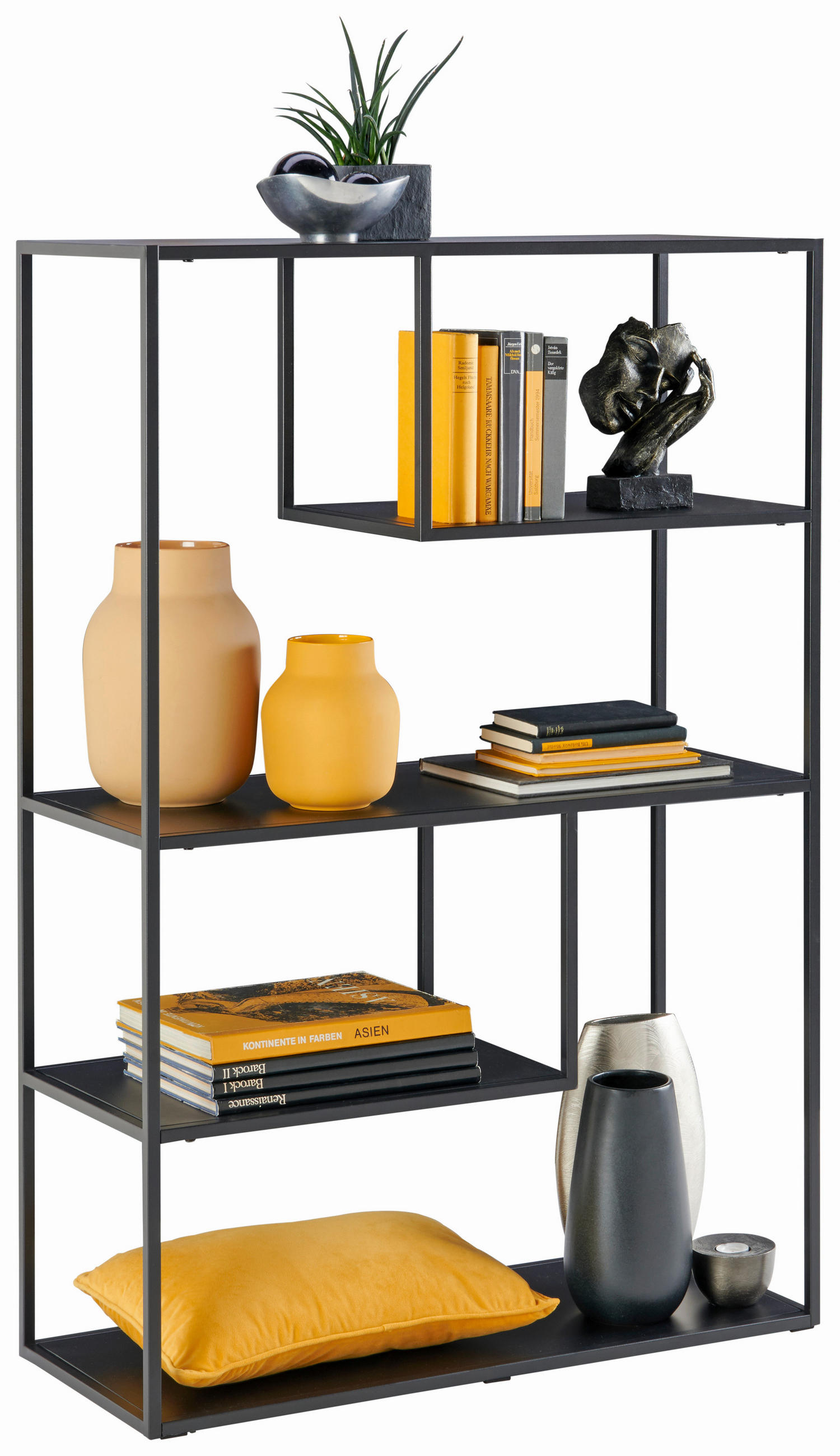 home24 Regal Schwarz 85x126x35 cm