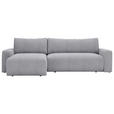 ECKSOFA  in Cord Grau  - Schwarz/Grau, MODERN, Kunststoff/Textil (150/245cm) - Carryhome