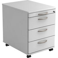 ROLLCONTAINER Weiß  - Alufarben/Weiß, KONVENTIONELL, Holzwerkstoff/Kunststoff (42,8/59/56cm) - Venda